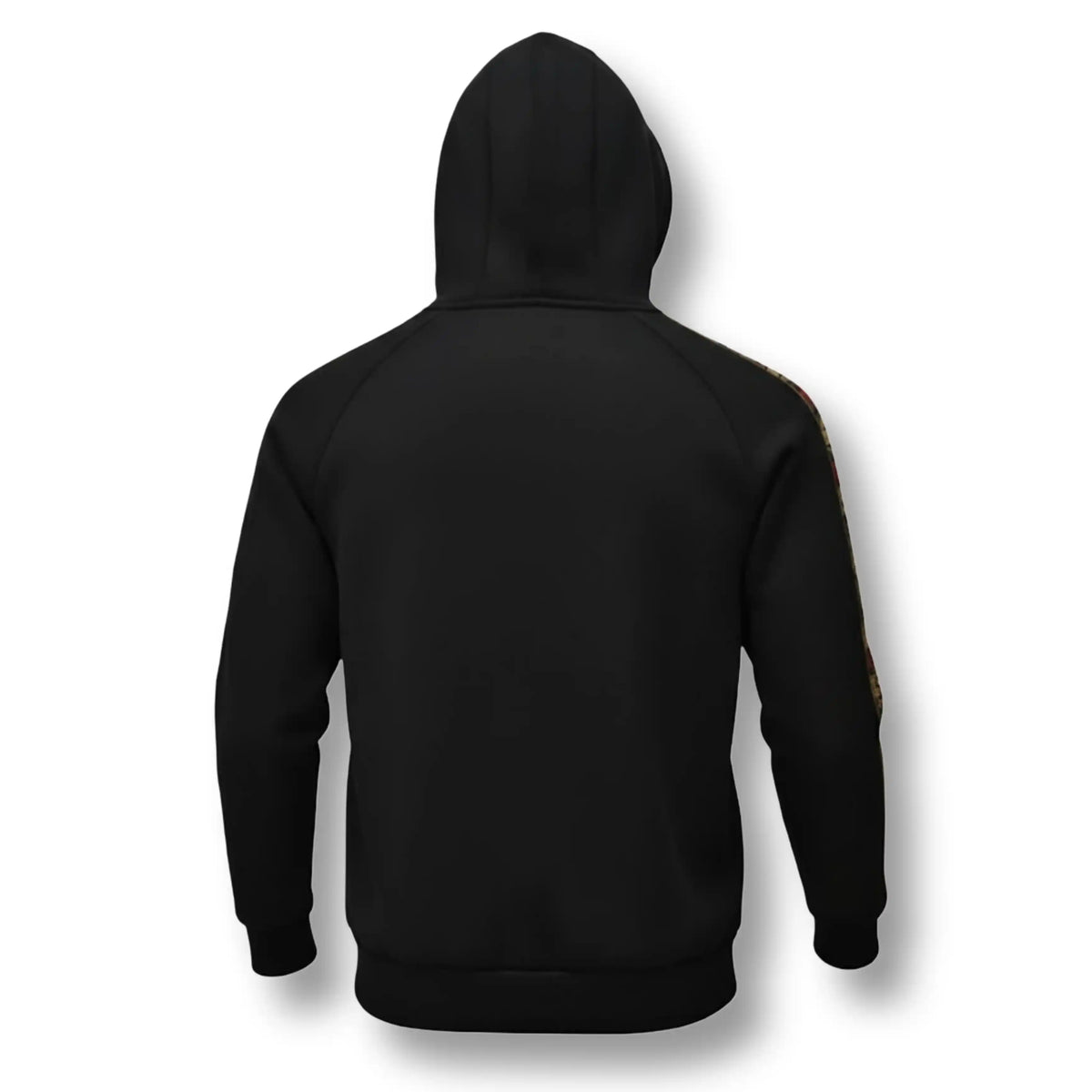 LFR Tracksuit Hoodie schwarz, Rückseite mit Kapuze und Stickband entlang des Ärmels