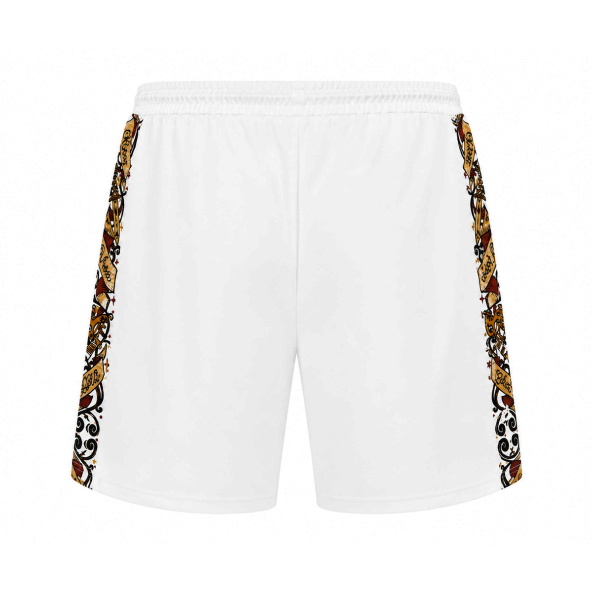 Shorts jogger Savage ornate bianchi, retro con la banda decorativa su entrambi i lati