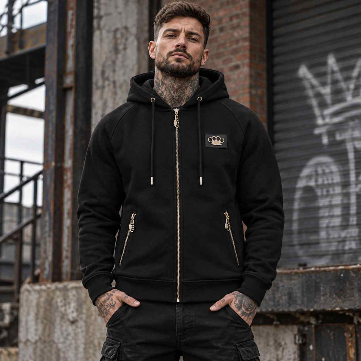 Sweat à capuche zippé « Trust nobody »