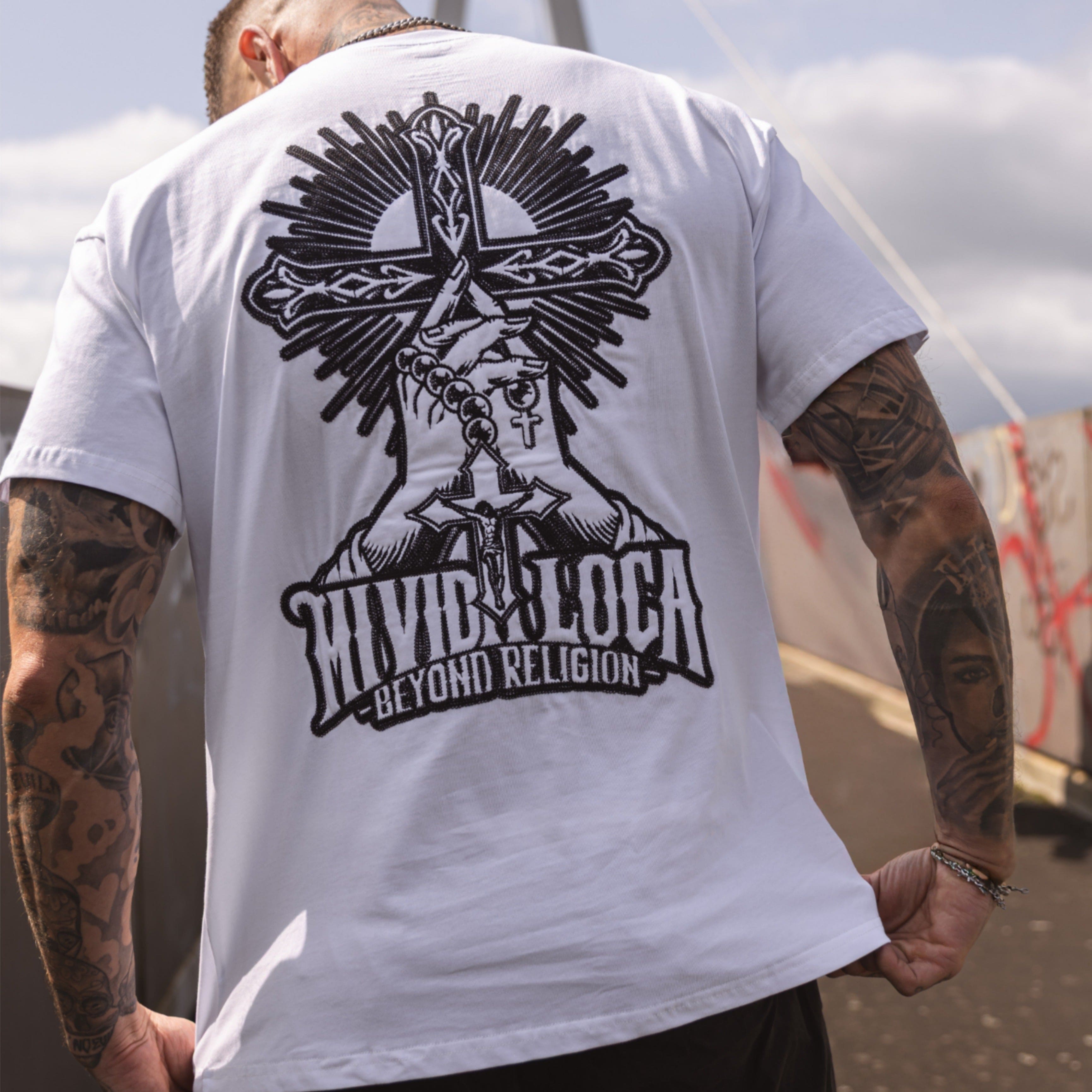 Camiseta MVL Beyond religion - blanca (OVERSIZED)