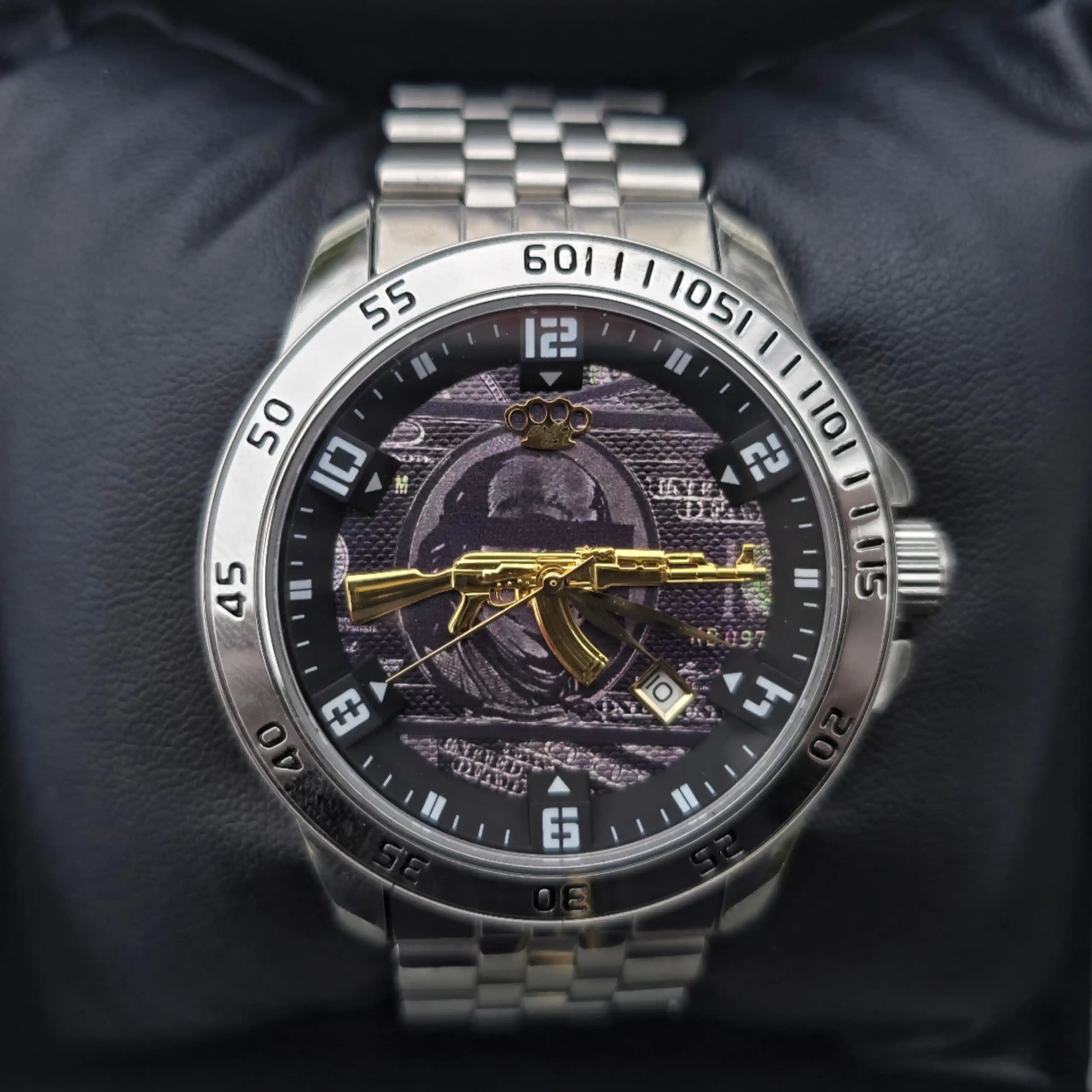 MVL "AK47" Automatic wrist watch - silver