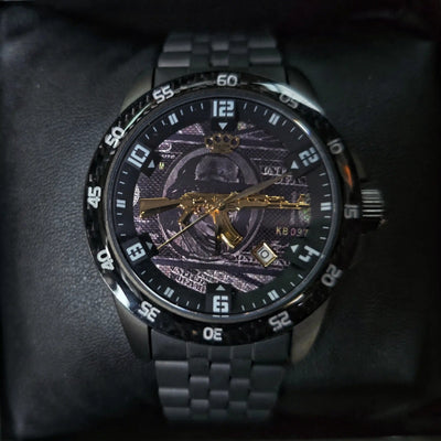 MVL "AK47" Automatic wrist watch - carbon/black
