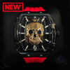 MVL Automatische Totenkopf-Uhr Japanisches Uhrwerk / Silikonarmband - Schwarz/Rot