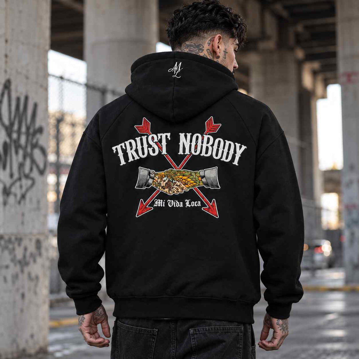 Trust nobody zip hoodie
