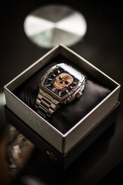 Reloj automático MVL con movimiento japonés - correa de acero - plateado