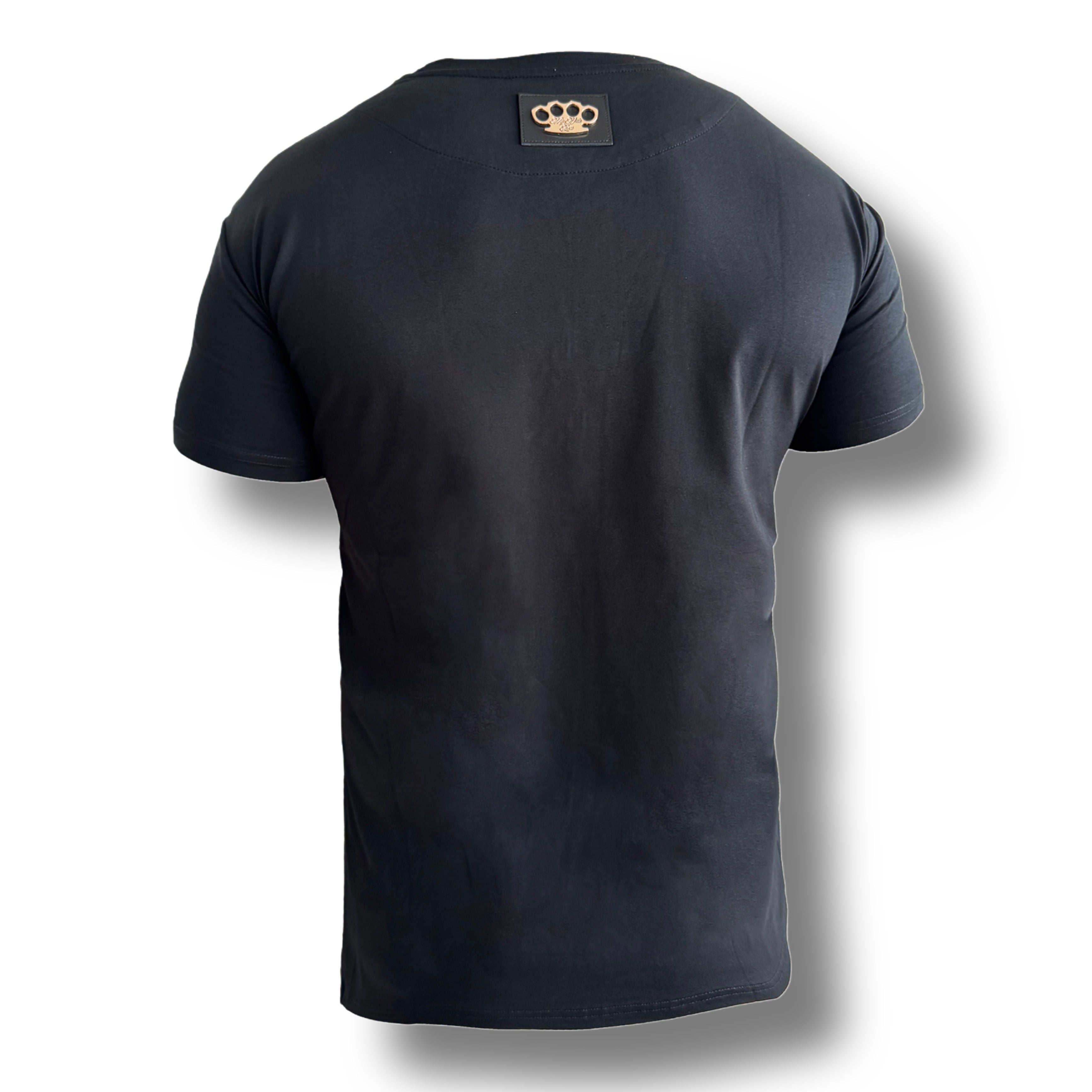 T-shirt MVL Life is a gamble ricamata - nera