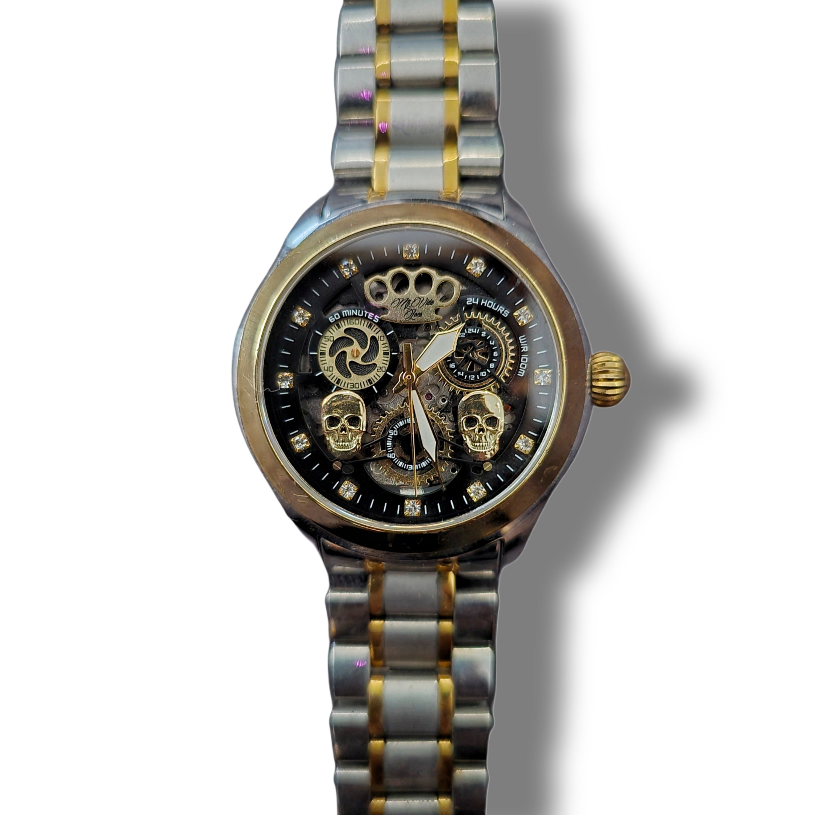 Orologio da polso automatico MVL "Doppio teschio" con movimento giapponese