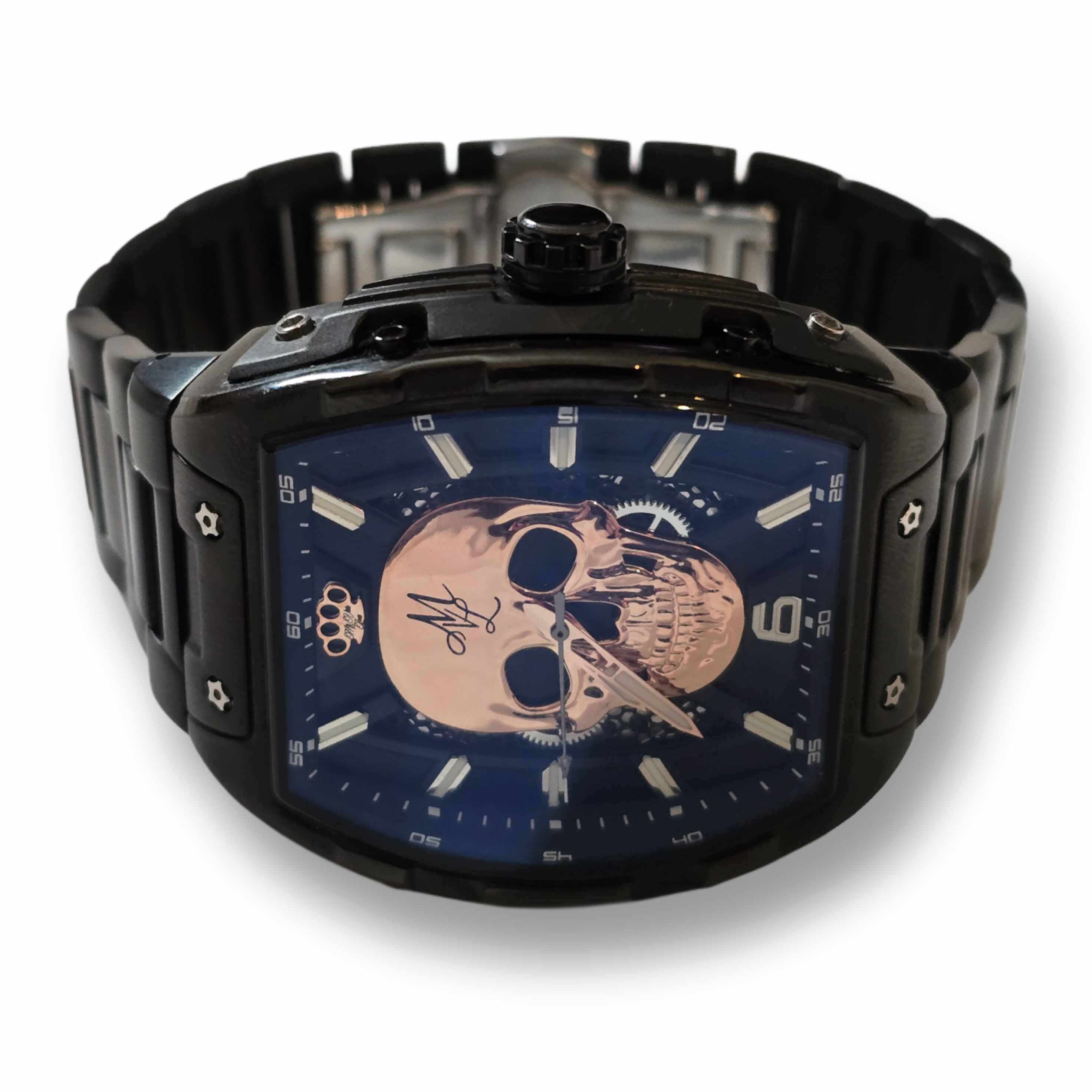 MVL Automatic skull watch - black