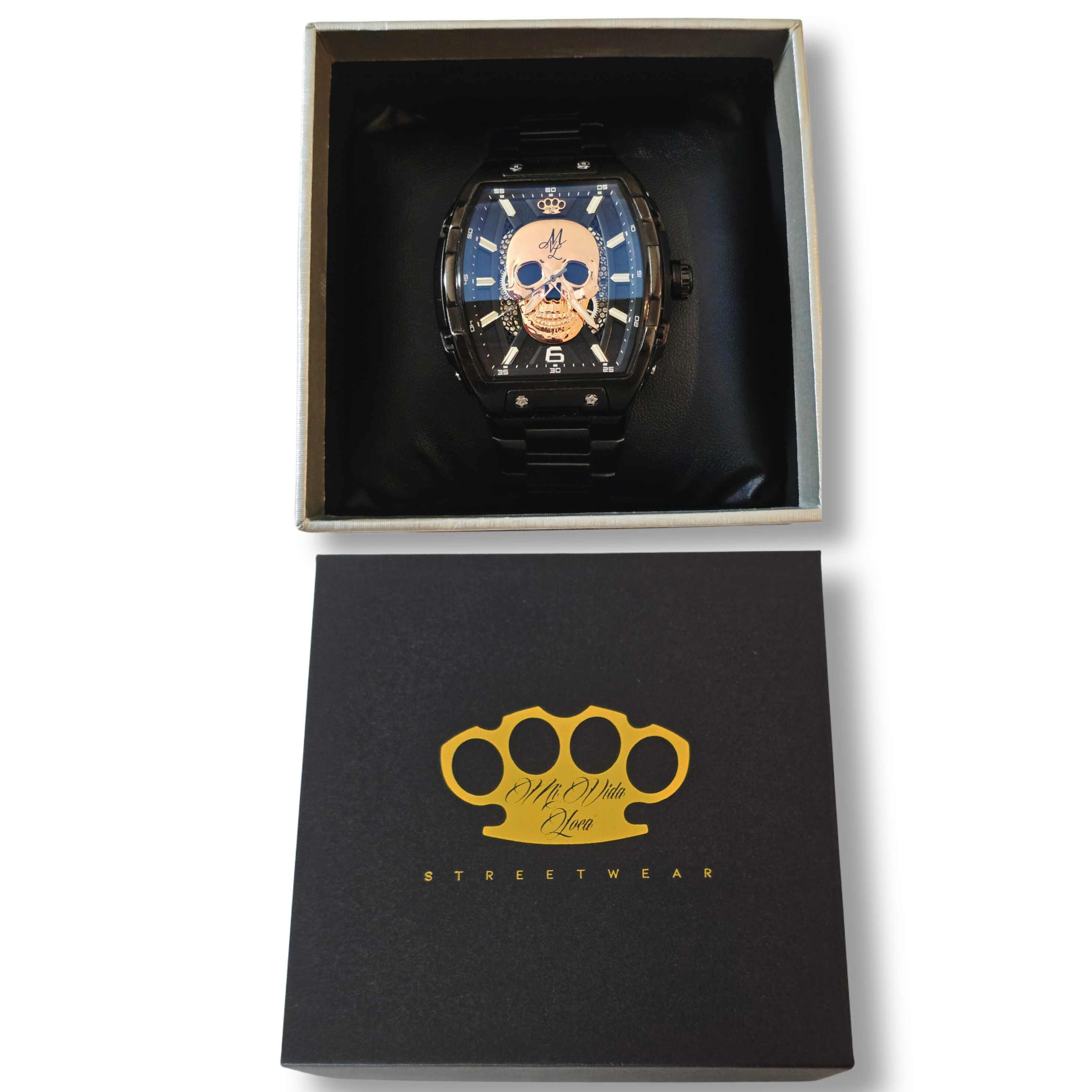 MVL Automatic skull watch - black