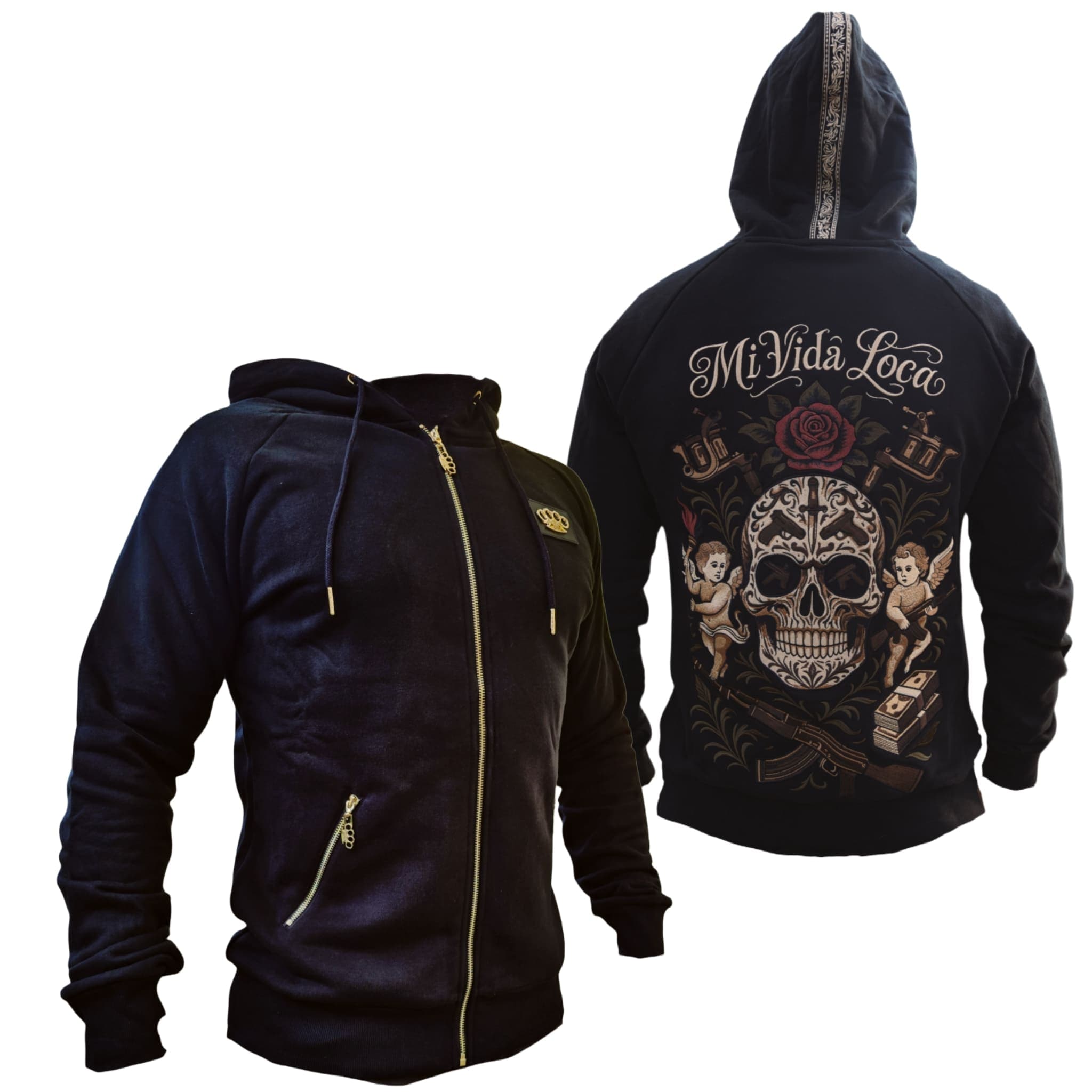 Felpa con cappuccio MVL AK Skull