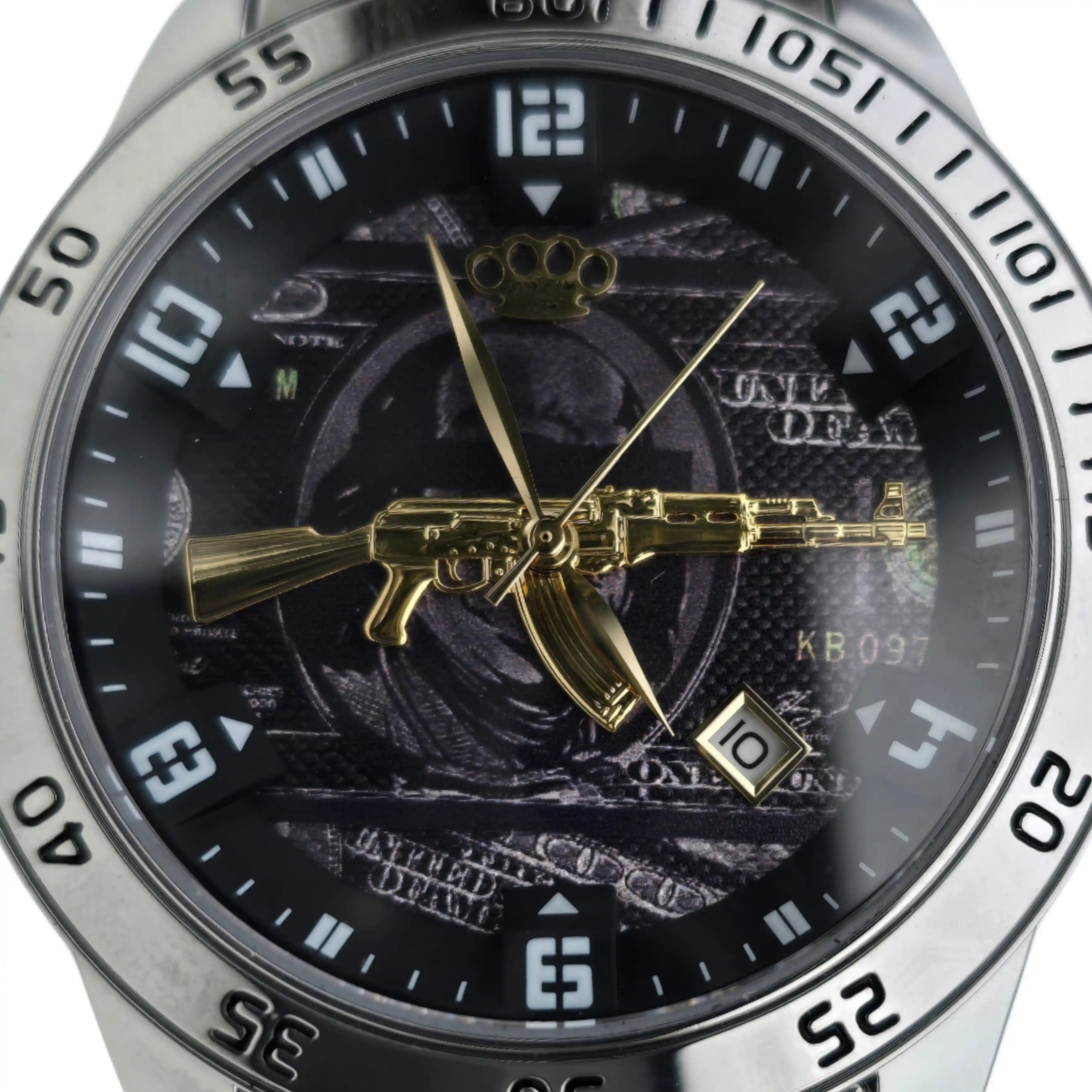 MVL "AK47" Automatic wrist watch - silver