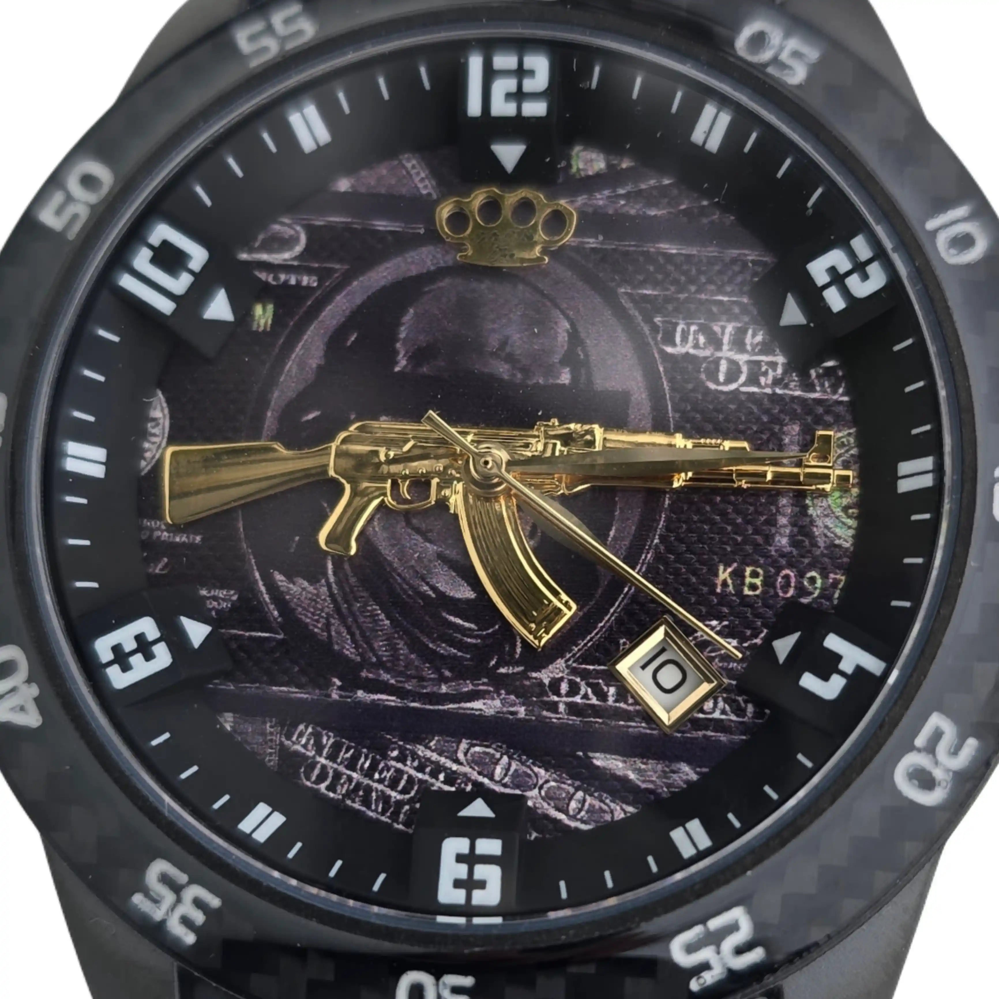MVL "AK47" Automatic wrist watch - carbon/black