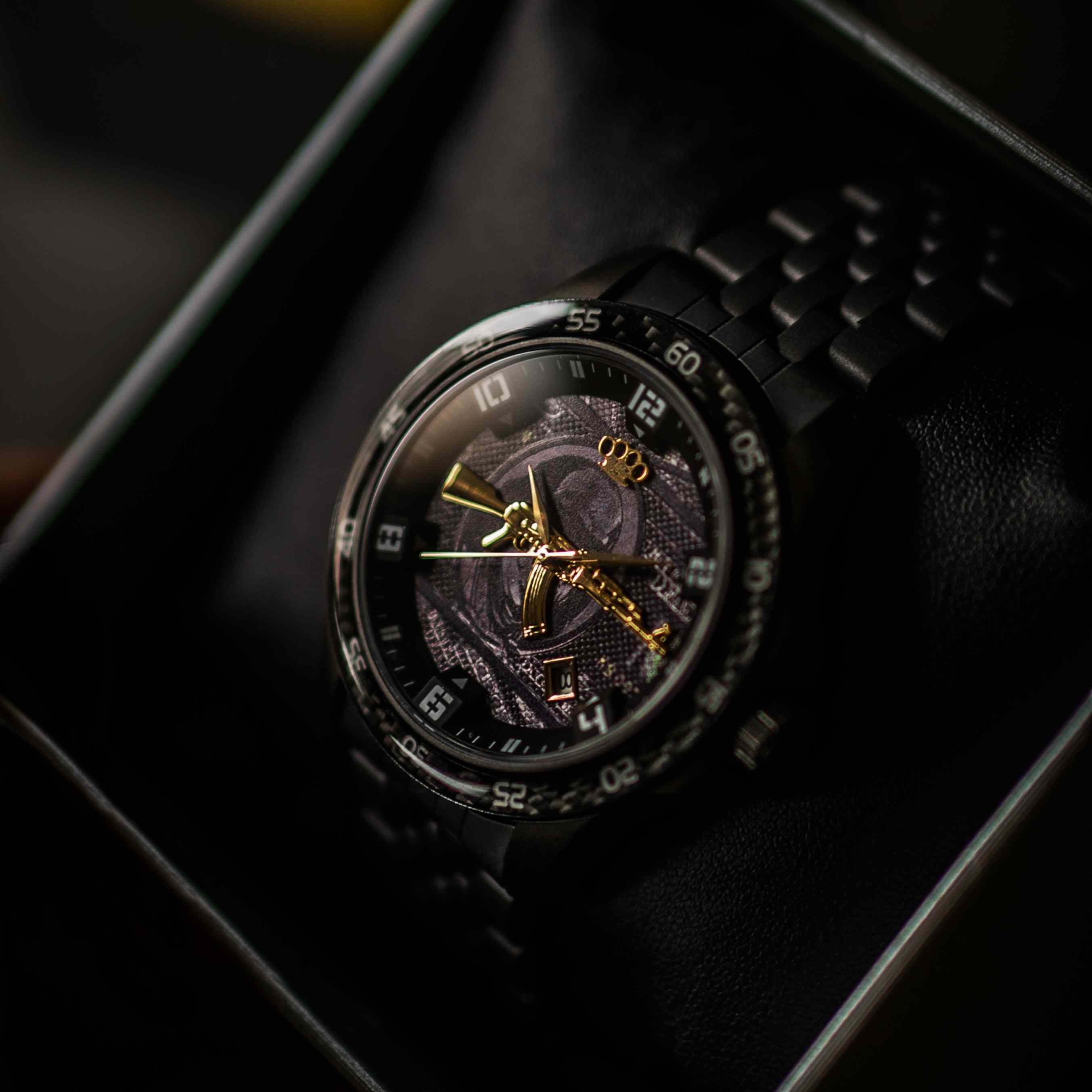 Reloj de pulsera automático MVL "AK47" - carbono/negro
