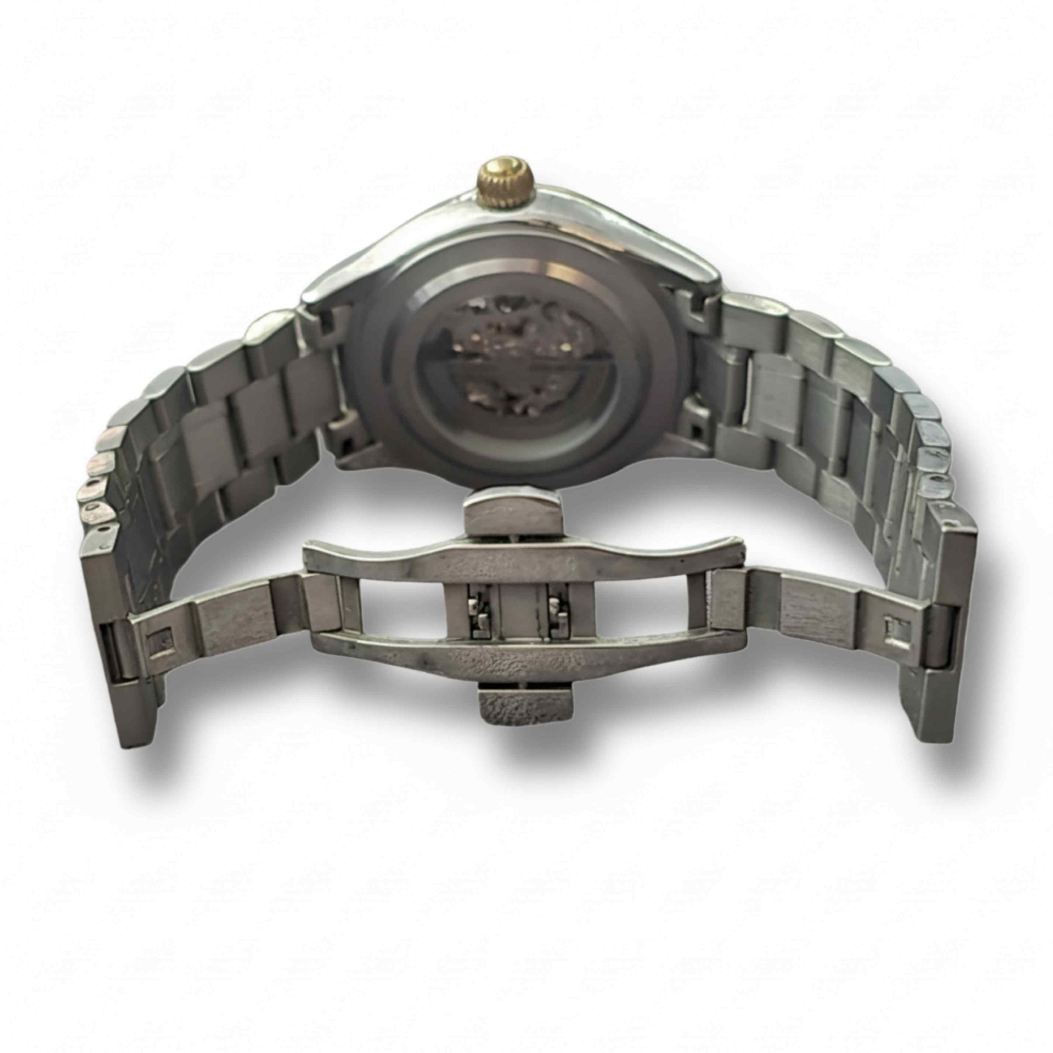 Montre-bracelet automatique MVL « Double crâne » - argent/or