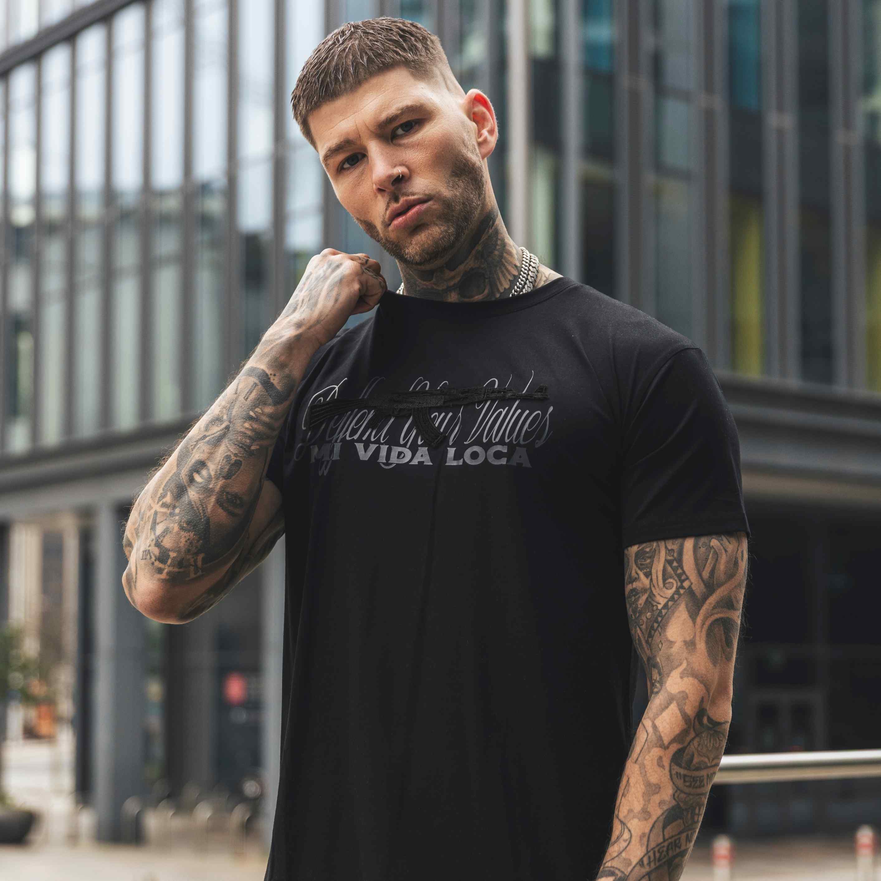 T-shirt « Défends tes valeurs » - noir