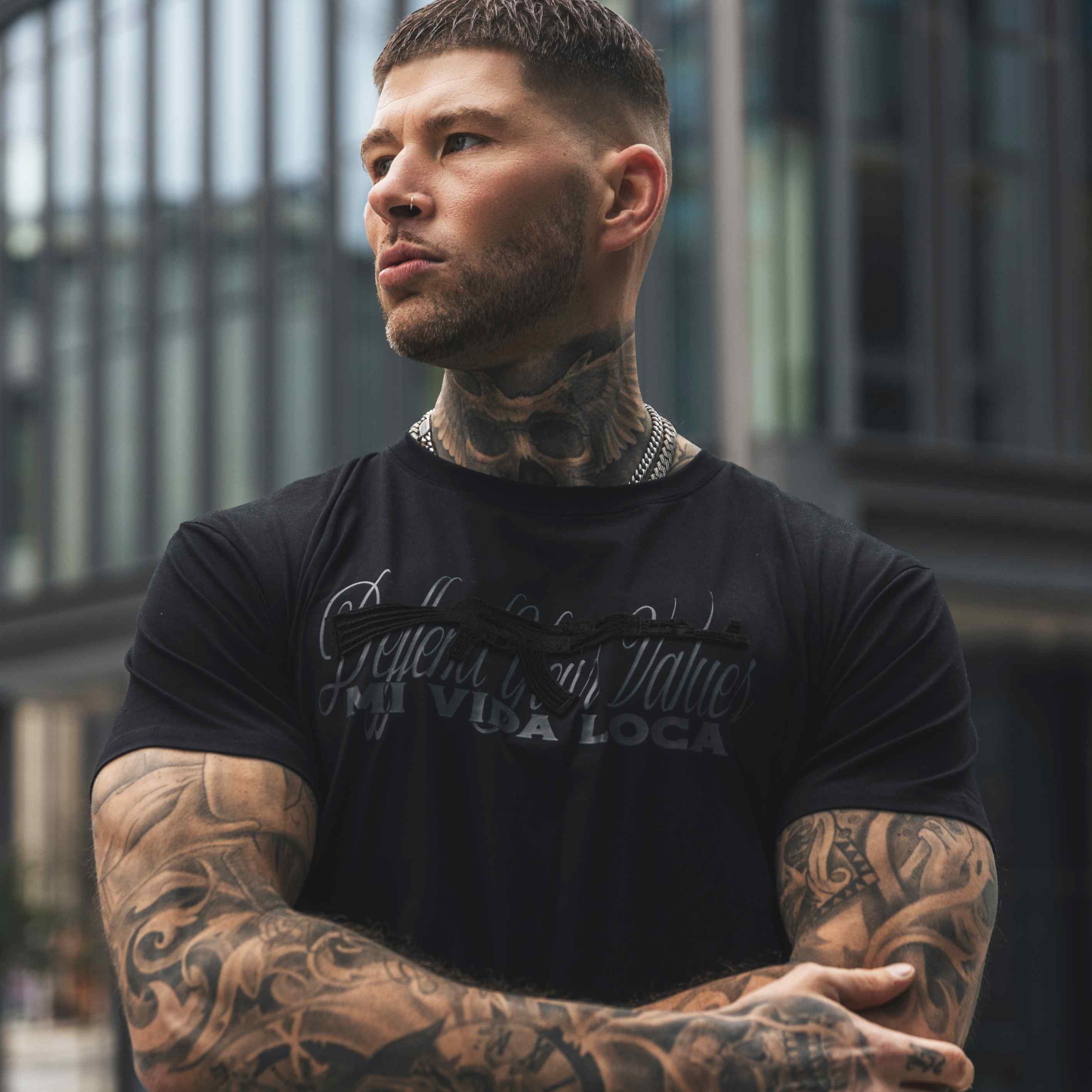 T-shirt « Défends tes valeurs » - noir