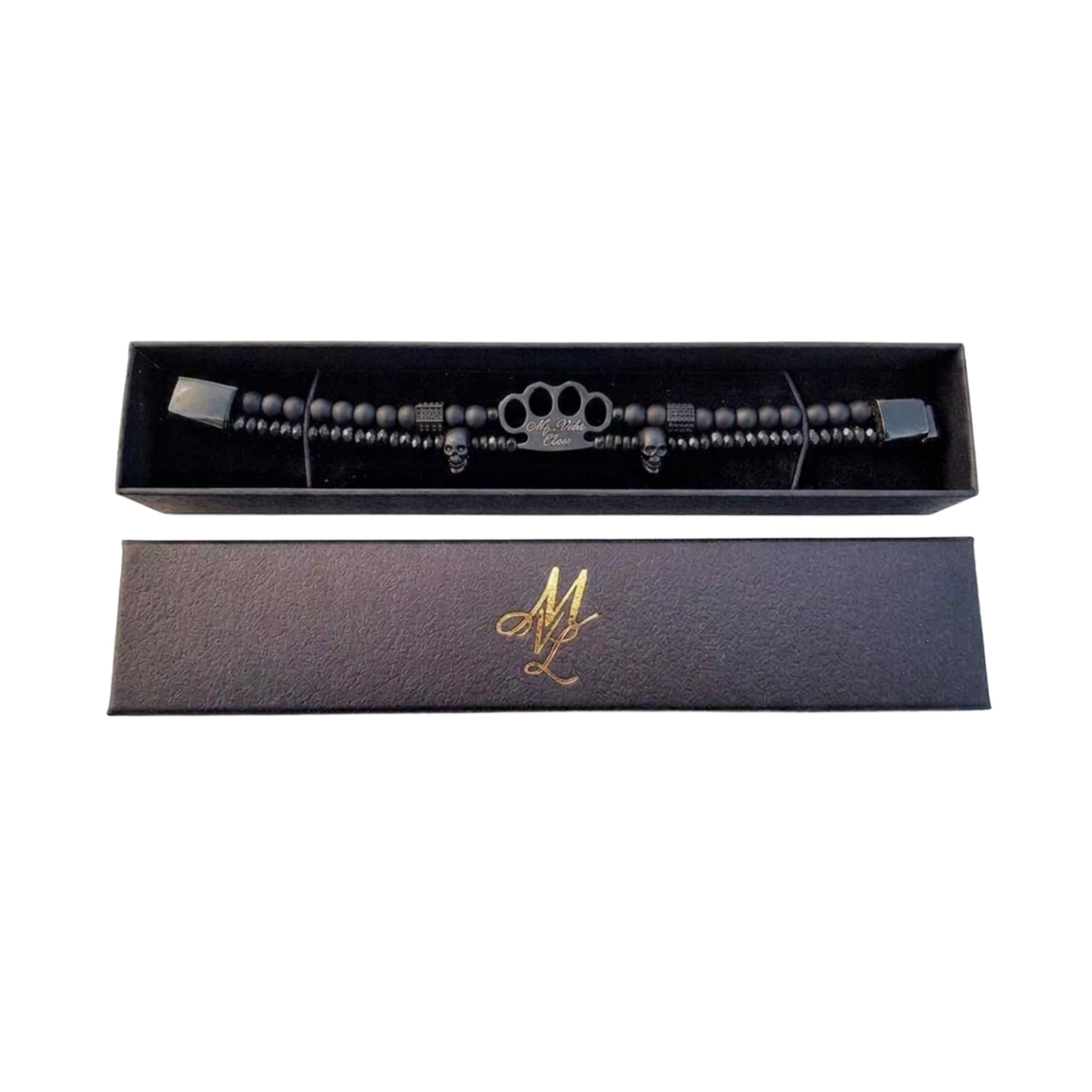 MVL "Polygonal skulls" Bracelet black/black