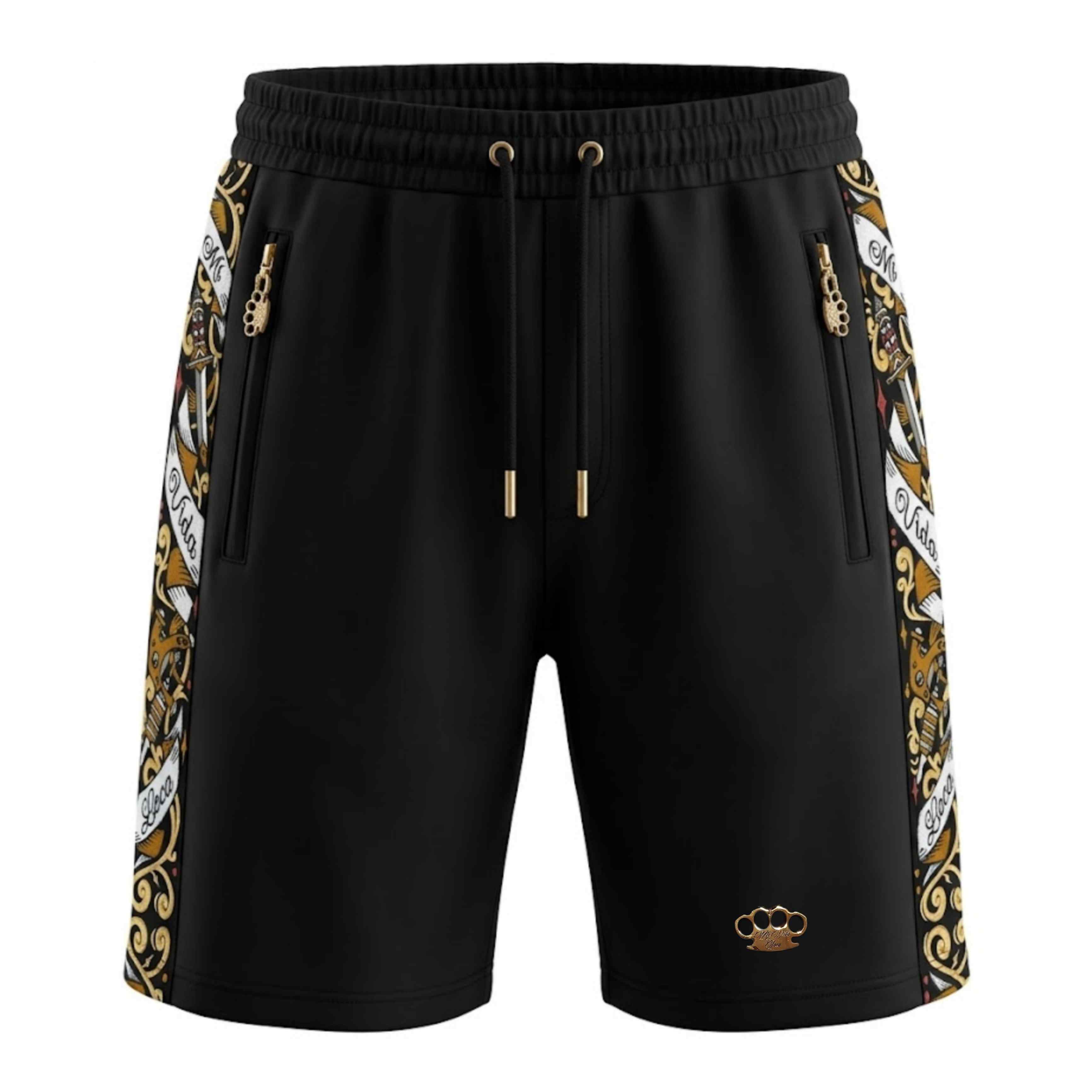 Pantaloncini da jogging decorati Savage - neri