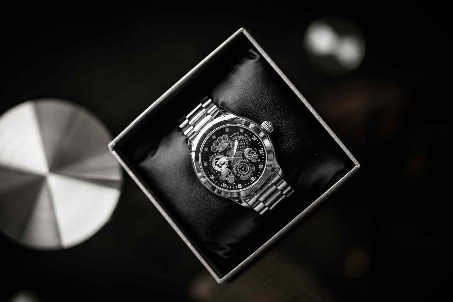 Reloj de pulsera automático MVL «Double Skull» - plateado/plateado
